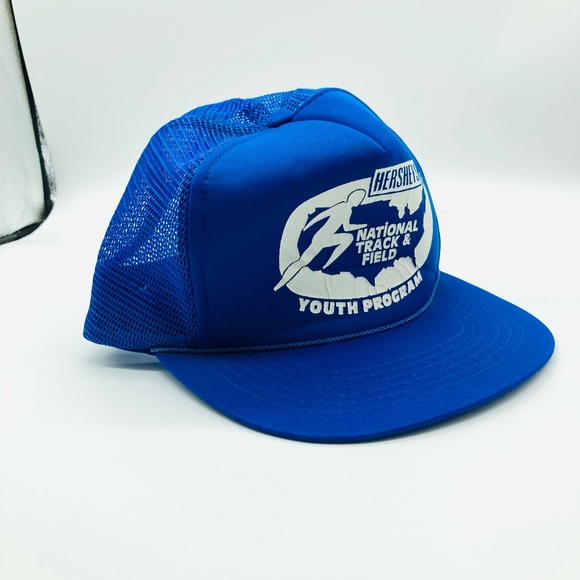 Hershey Other - Vintage Hershey’s Hat National Track & Field Men’s Blue Mesh Cap